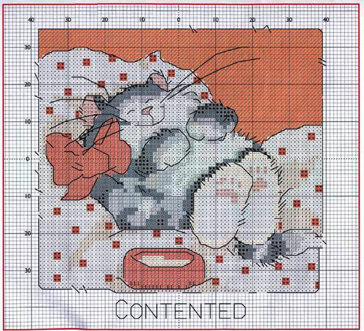 Схема для вышивки «Кот спит» vicreativity
