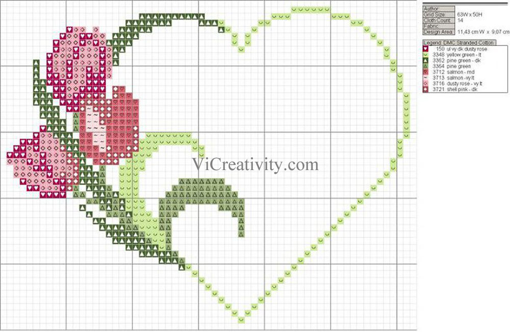 сердце схема для вышивки vicreativity 7