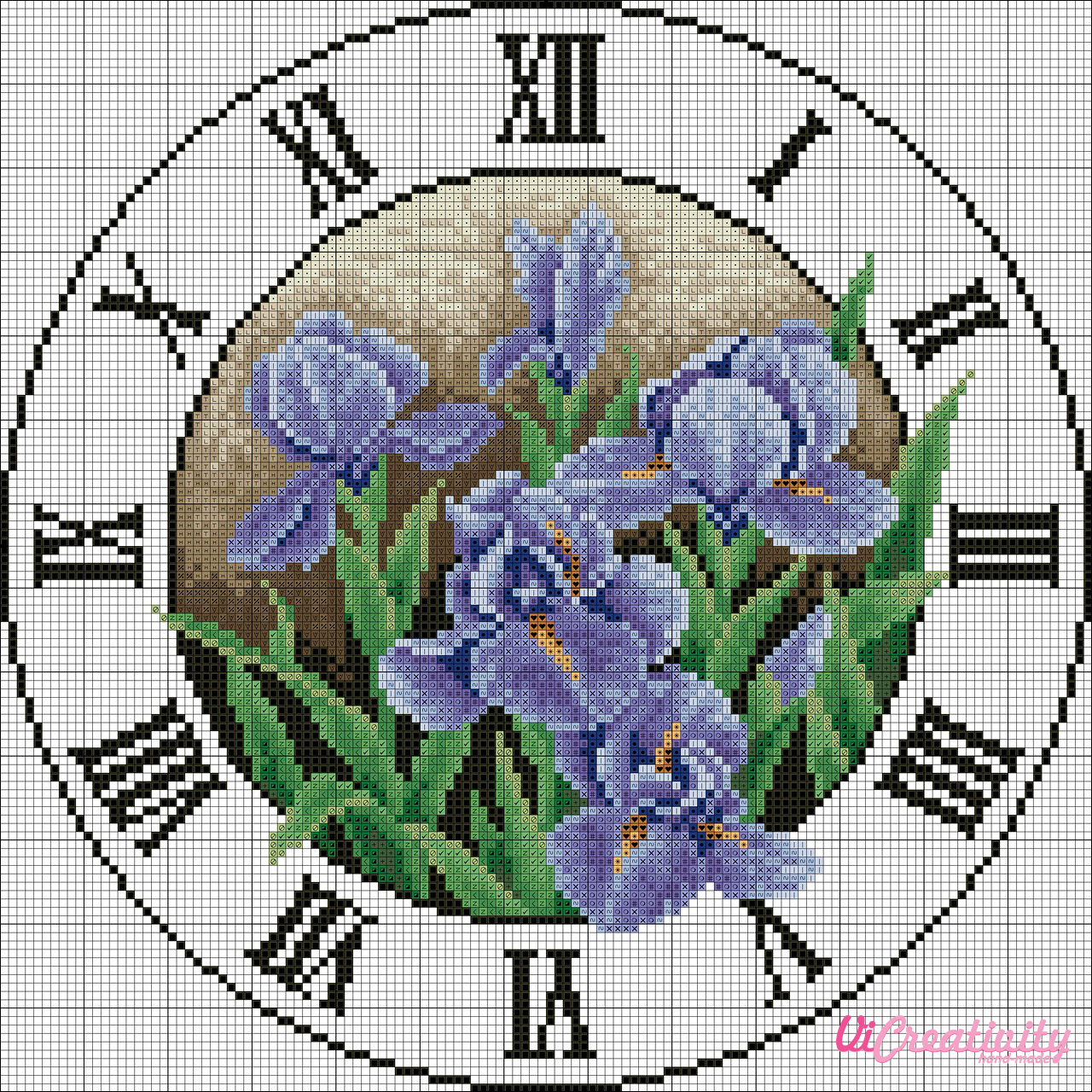 Часы с цветами (подборка бесплатных схем) vicreativity - 3