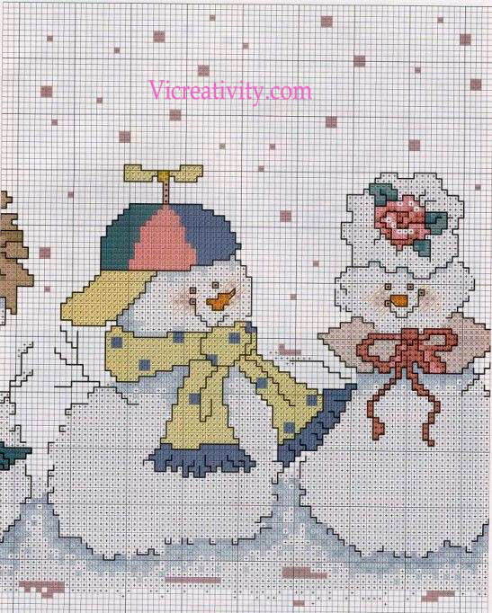 танцующие снеговики схема для вышивки vicreativity - 7