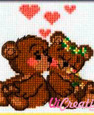 Влюбленные мишки - схема для вышивки vicreativity 3